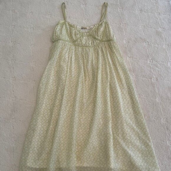 Max Studio Dresses & Skirts - Max Studio Boho Spaghetti Strap GREEN and WHITE Summer Dress – Sz XS